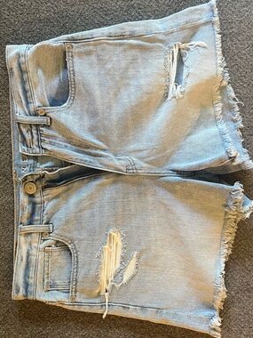 American Eagle Outfitters Light Blue Distressed Jean Shorts